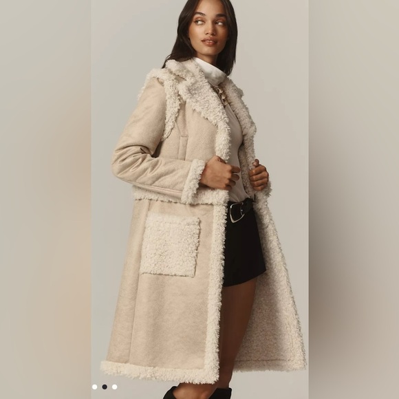 Anthropologie NVLT Women's Cream Teddy Jacket 4 in 1 - Picture 9 of 10